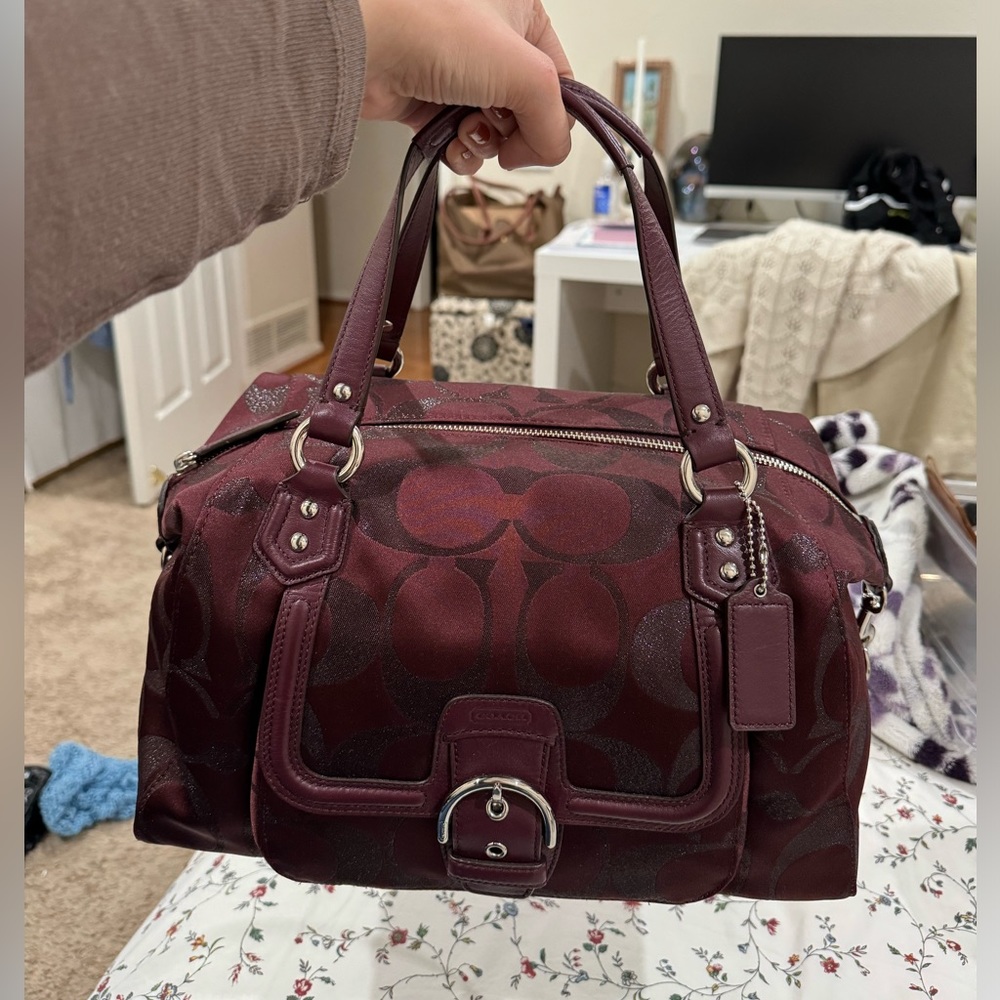 Coach Buckle Monogram Canvas Shoulder and Top Handle Bag